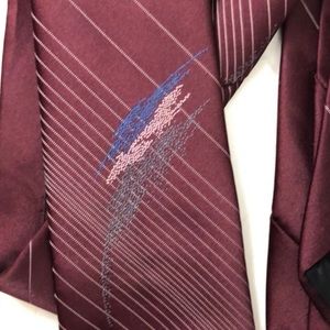 Lilly Dache Men's Vintage Wine Burgundy Tie USA